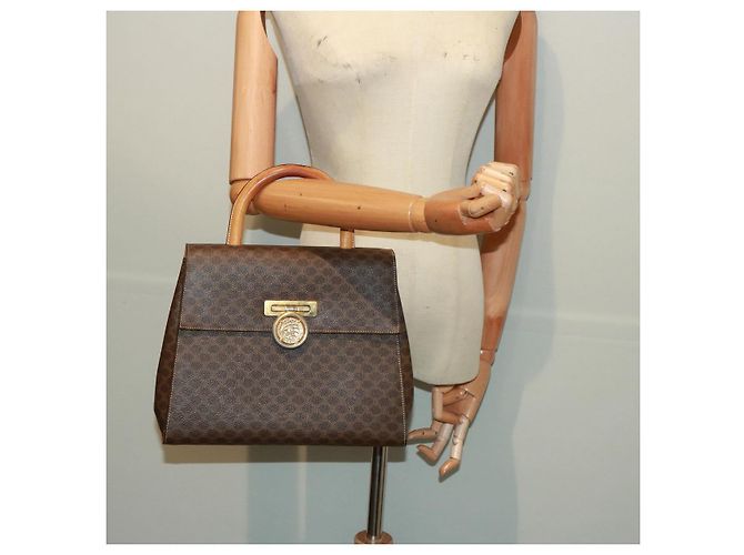 Céline Borsa a mano in tela Macadam CELINE PVC marrone Auth 79102 - vista 26