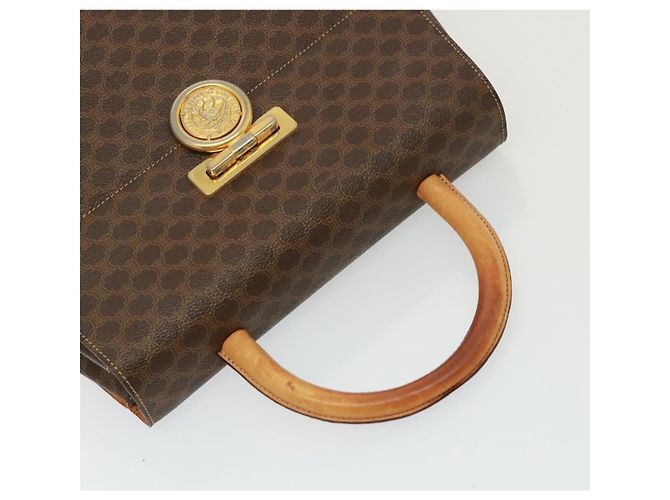 Céline Borsa a mano in tela Macadam CELINE PVC marrone Auth 79102 - vista 7