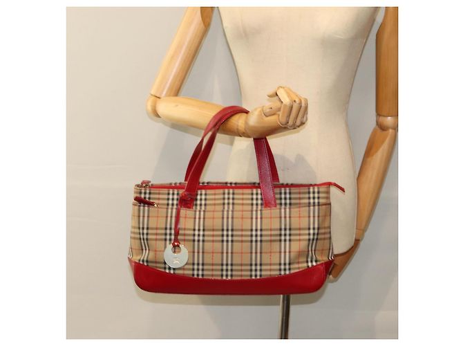 Autre Marque Burberrys Nova Check Handtasche aus Canvas Beige Auth 78335 - Ansicht 21