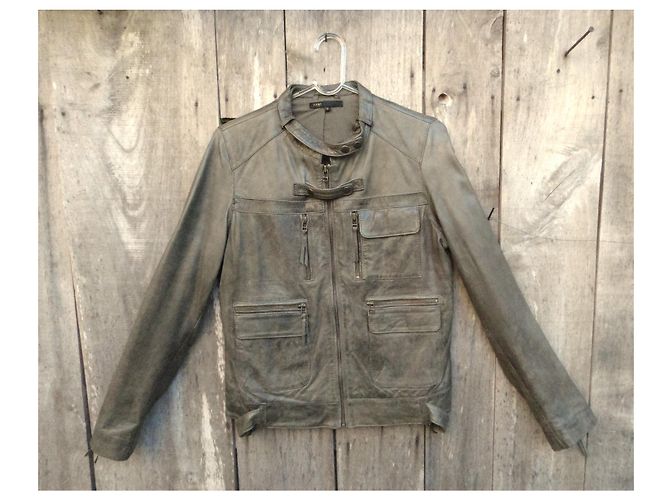 Maje Lederjacke Khaki - Ansicht 3