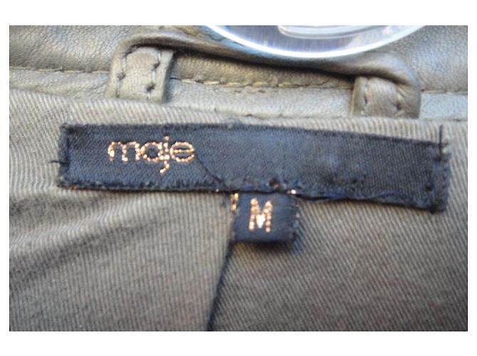 Maje Lederjacke Khaki - Ansicht 4