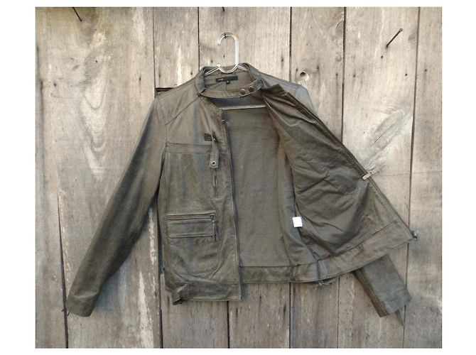 Maje Lederjacke Khaki - Ansicht 6