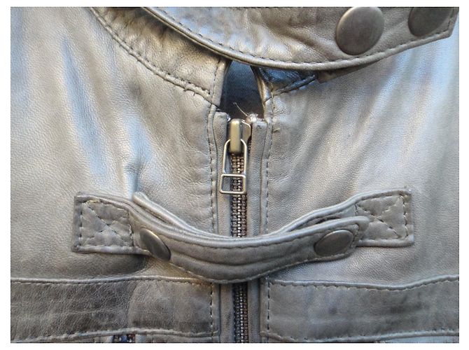 Maje Lederjacke Khaki - Ansicht 8