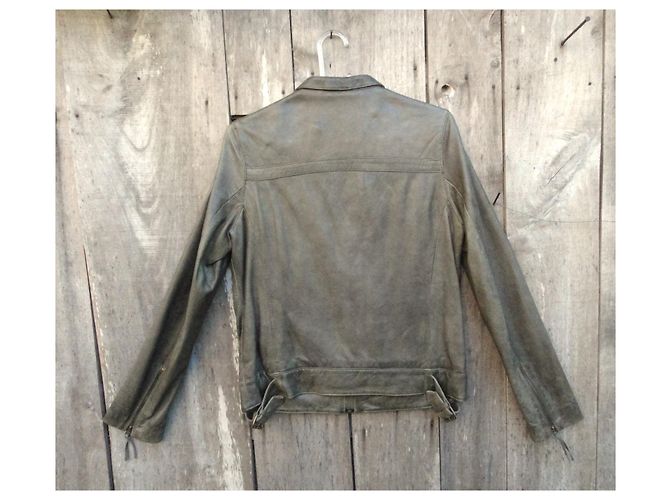 Maje Lederjacke Khaki - Ansicht 9