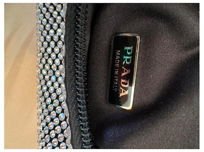 Borsa a mano Prada Reedition 2000 in seta nera Nero - vista 12