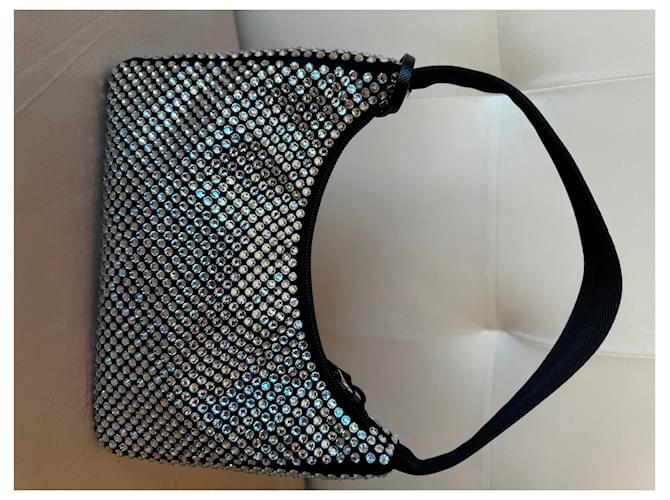 Borsa a mano Prada Reedition 2000 in seta nera Nero - vista 8