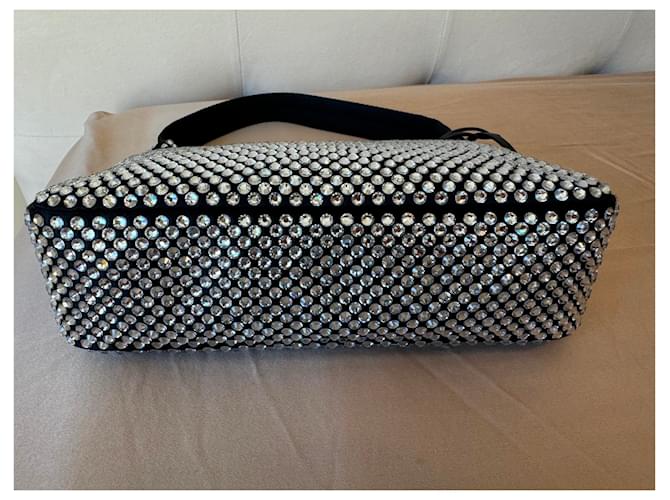 Borsa a mano Prada Reedition 2000 in seta nera Nero - vista 9