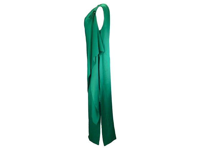 Prabal Gurung Emerald Ein-Schulter-Seidenkleid Grün - Ansicht 2