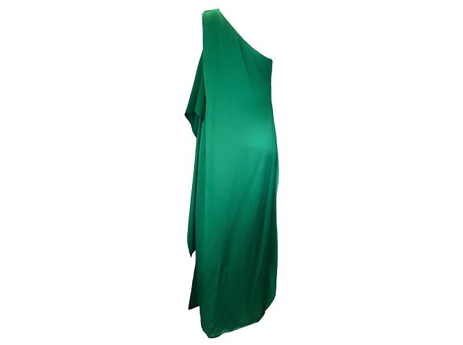Prabal Gurung Emerald Ein-Schulter-Seidenkleid Grün - Ansicht 3