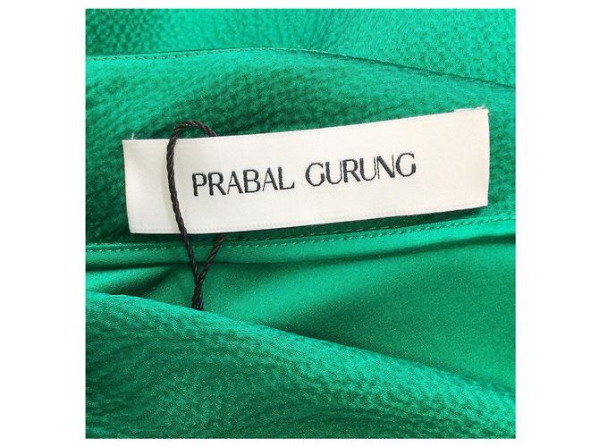 Prabal Gurung Emerald Ein-Schulter-Seidenkleid Grün - Ansicht 4
