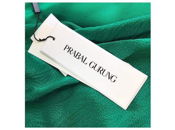 Prabal Gurung Emerald Ein-Schulter-Seidenkleid Grün - Ansicht 5