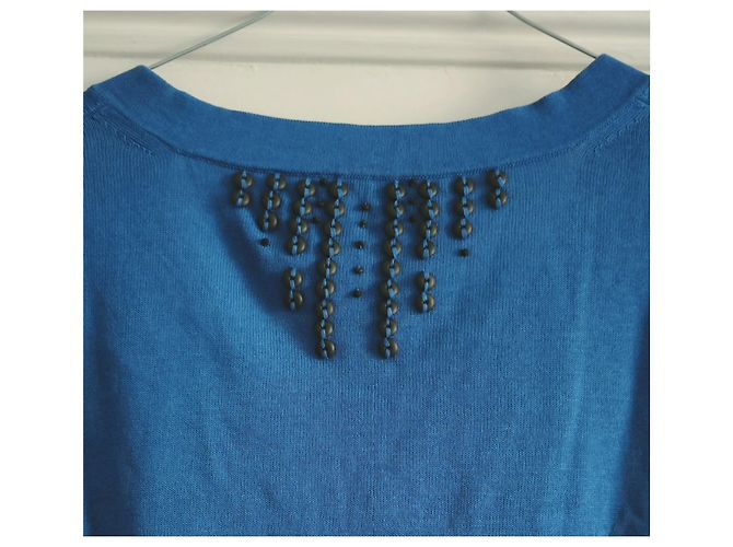 Bottega Veneta Hellblaues Cache-Coeur aus Baumwollstrick - Ansicht 3
