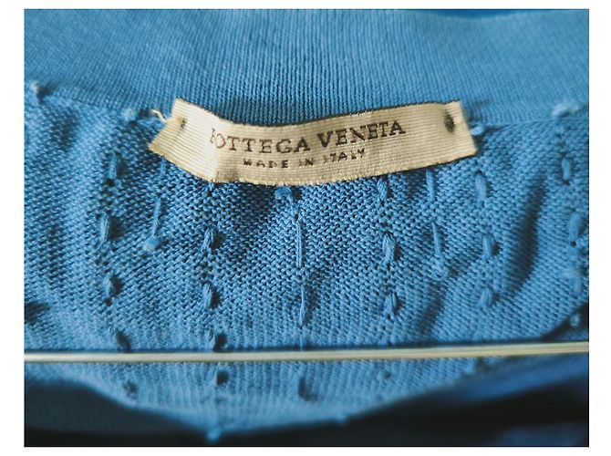 Bottega Veneta Hellblaues Cache-Coeur aus Baumwollstrick - Ansicht 5
