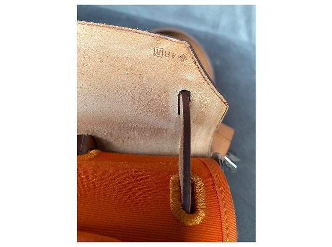 Hermès Herbag 31 PM Arancione in Tela e Pelle - vista 15