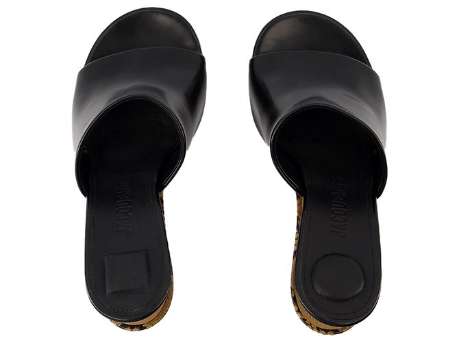 Les Doubles Mules Sandals - Jacquemus - Leather - Black - view 4