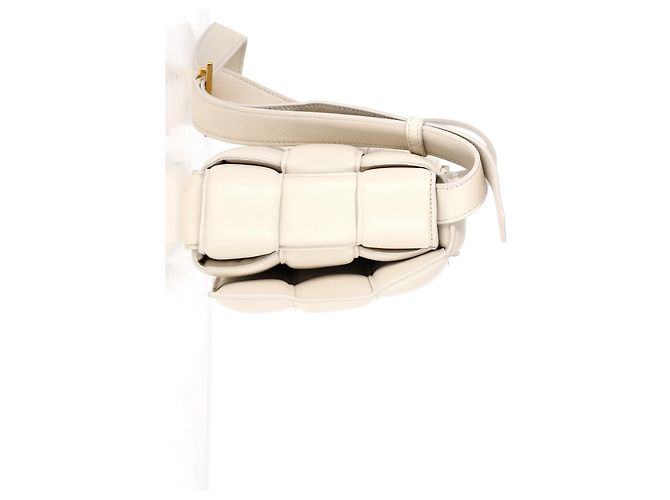 Borsa Cassette Padded Bottega Veneta in pelle di agnello bianca - vista 10