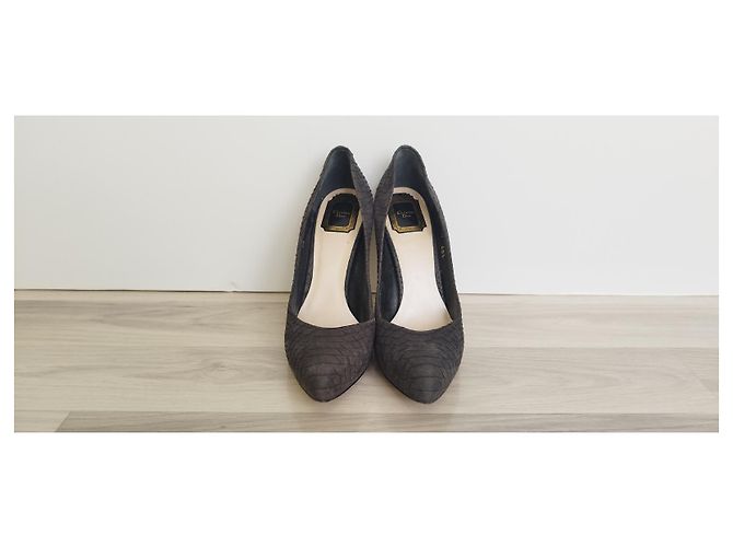 Décolleté Christian Dior in suede grigio scuro Grigio antracite - vista 3