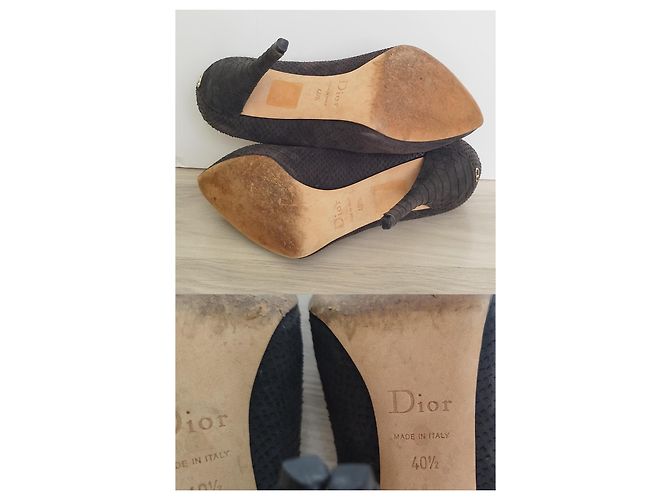 Décolleté Christian Dior in suede grigio scuro Grigio antracite - vista 8