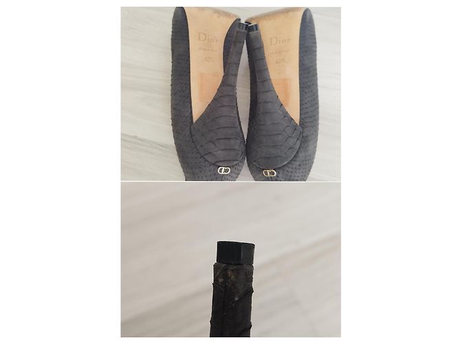Décolleté Christian Dior in suede grigio scuro Grigio antracite - vista 9