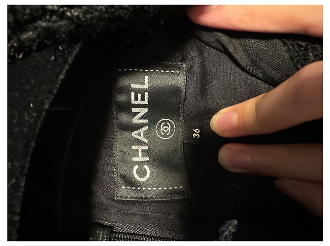Chanel Pre-Fall 2022 Tweed Kleid Schwarz Wolle - Ansicht 6