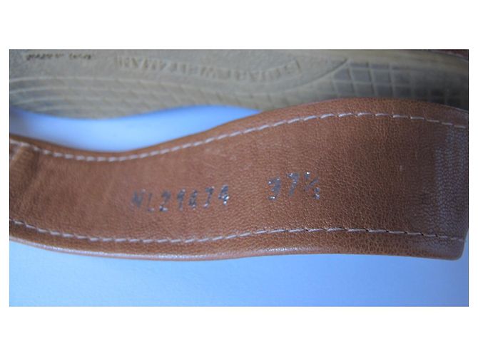 Wedges en cuir marron STUART WEITZMAN - vue 9