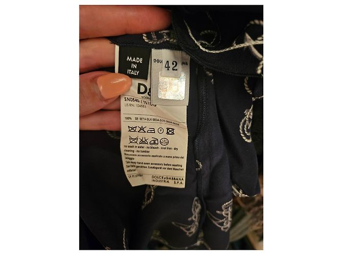 Top de seda Dolce & Gabbana azul oscuro - vista 2