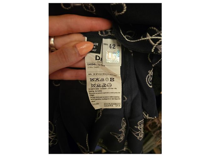 Top de seda Dolce & Gabbana azul oscuro - vista 4