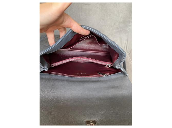 Chanel Borsa a flap grande Coco Handle Grigio - vista 14