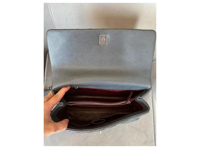 Chanel Borsa a flap grande Coco Handle Grigio - vista 18