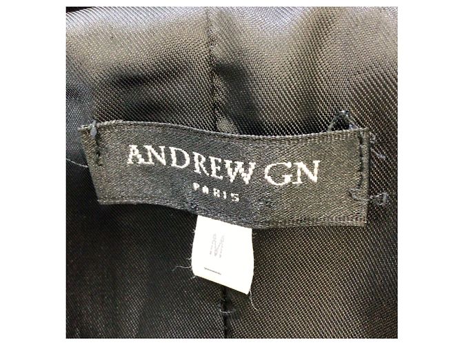 Schwarze Samtjacke mit Spitze von Andrew Gn - Ansicht 4