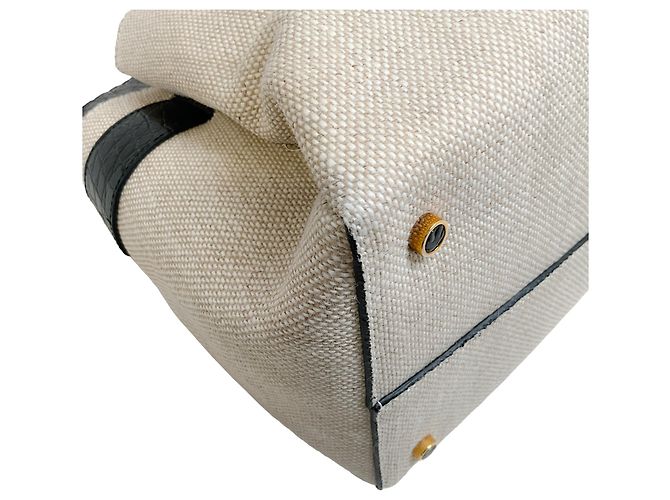 Borsa in tela e coccodrillo Nancy Gonzalez con pochette removibile Beige - vista 7