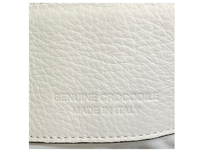Borsa in tela e coccodrillo Nancy Gonzalez con pochette removibile Beige - vista 9