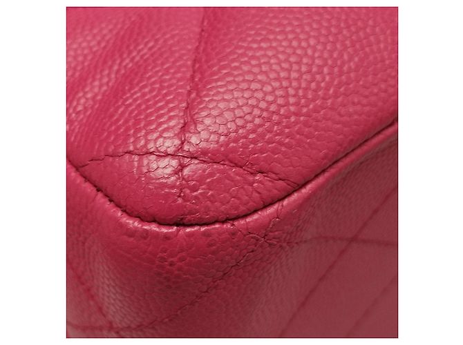 Bolsa de Ombro Red Chanel Jumbo Classic Caviar Double Flap Vermelho - vista 12