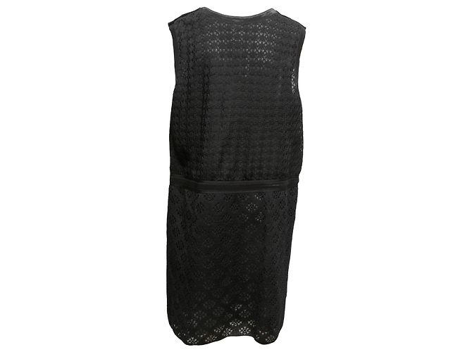 Abito senza maniche semi-trasparente in seta nera Chanel 2013 Taglia FR 50 Nero - vista 3