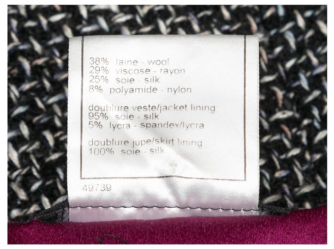 Vintage Schwarz-Weiß Chanel Herbst/Winter 2003 Tweed-Rock Größe FR 46 - Ansicht 5