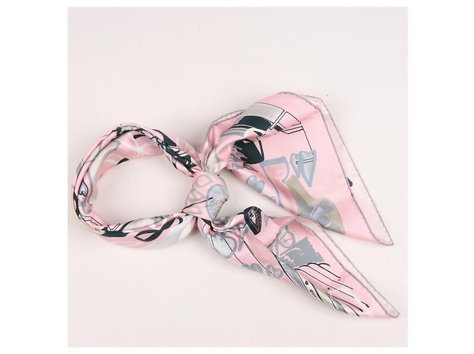 Foulard Hermès Carré 90 "Modernismo Tropical" 100% Seta Rosa - vista 15