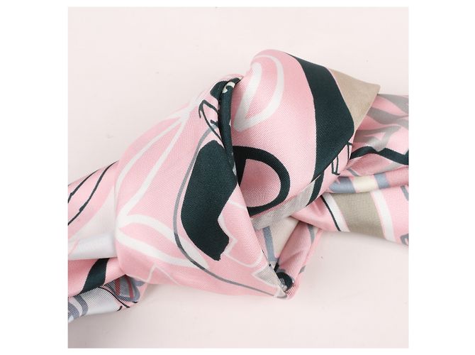 Foulard Hermès Carré 90 "Modernismo Tropical" 100% Seta Rosa - vista 18