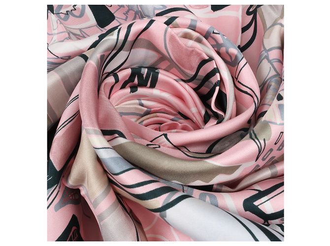 Foulard Hermès Carré 90 "Modernismo Tropical" 100% Seta Rosa - vista 2