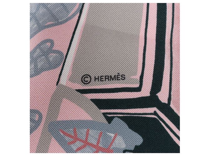 Foulard Hermès Carré 90 "Modernismo Tropical" 100% Seta Rosa - vista 9