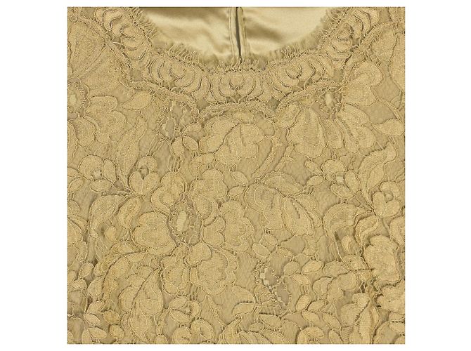 Túnica de encaje trenzado Dolce & Gabbana en algodón amarillo Camello - vista 5