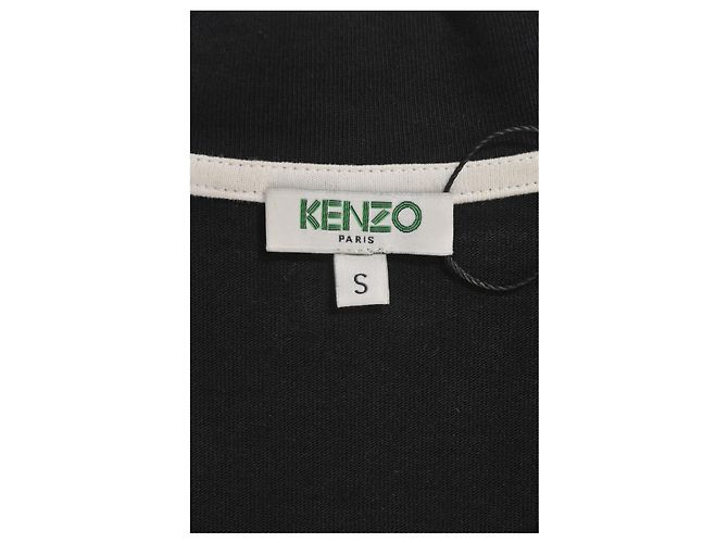 Vestido midi de algodón negro con logo en V de Kenzo - vista 10