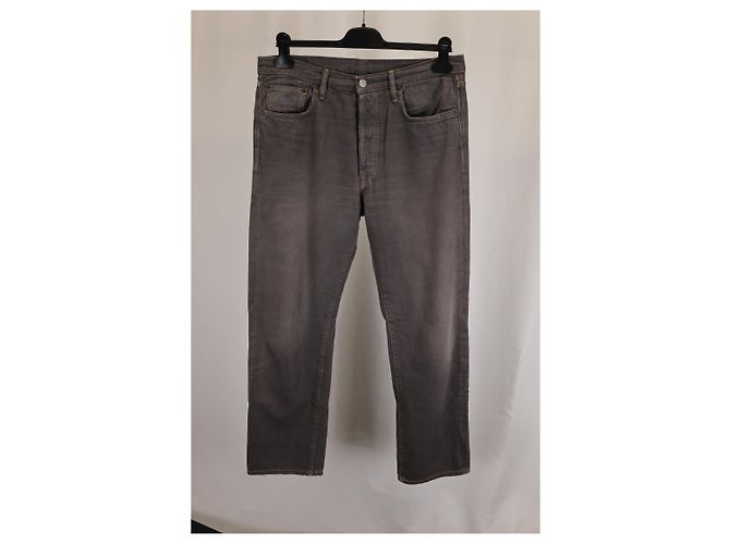Jeans Relaxed Fit Acne Studios em algodão cinza - vista 4