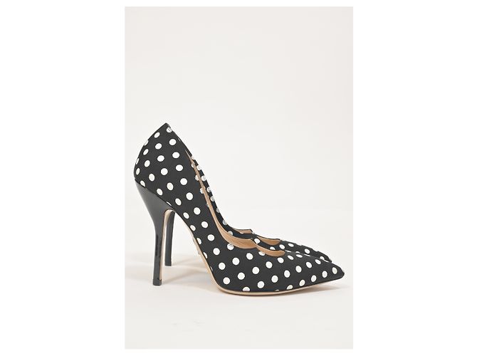 Décolleté a pois neri in cotone Paul Andrew Nero - vista 10