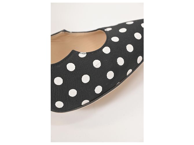 Décolleté a pois neri in cotone Paul Andrew Nero - vista 16