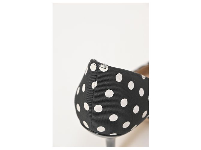 Décolleté a pois neri in cotone Paul Andrew Nero - vista 17