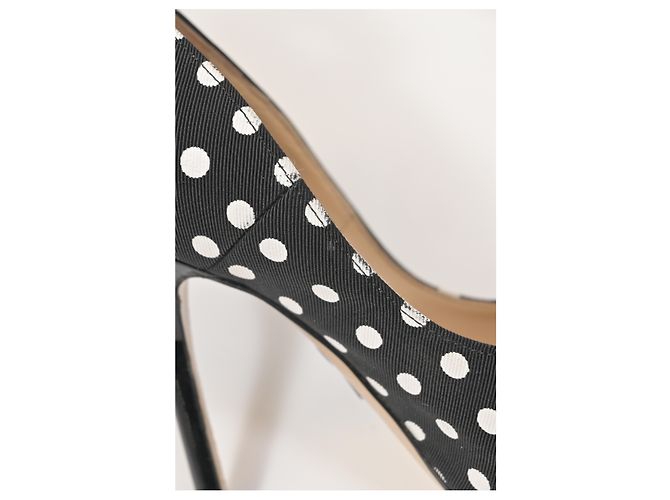 Décolleté a pois neri in cotone Paul Andrew Nero - vista 18