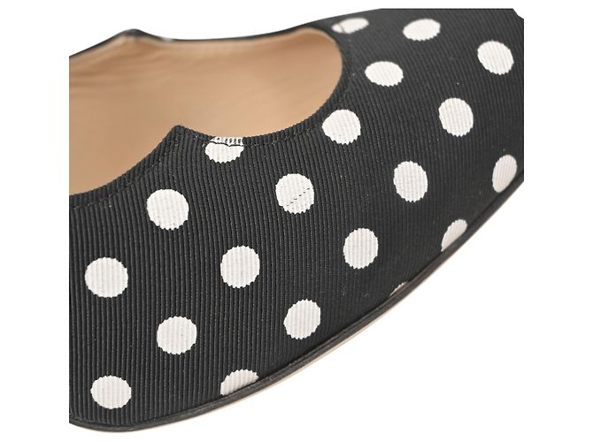 Décolleté a pois neri in cotone Paul Andrew Nero - vista 7