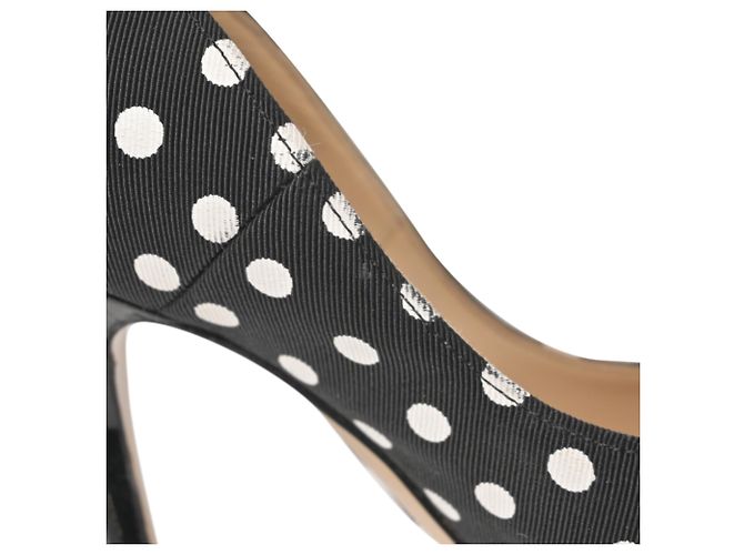 Décolleté a pois neri in cotone Paul Andrew Nero - vista 9
