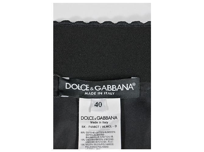 Falda midi de encaje floral Dolce & Gabbana en algodón negro - vista 8