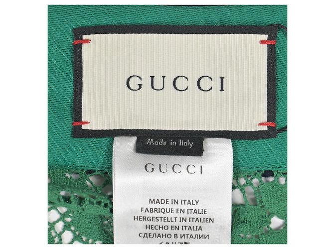 Gucci Encaje Ribeteado Rayas Web en Algodón Verde - vista 4